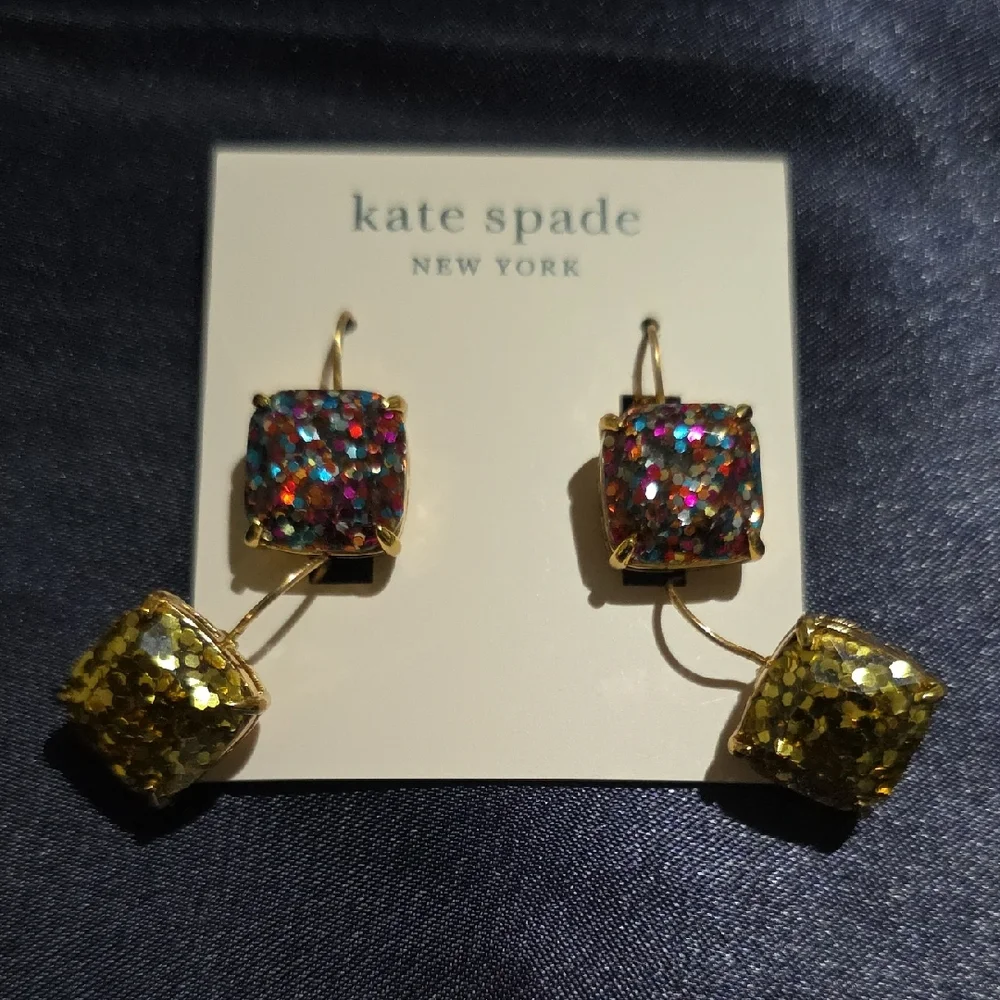 Kate Spade Glittering Multicolor‎ and Gold Earrings